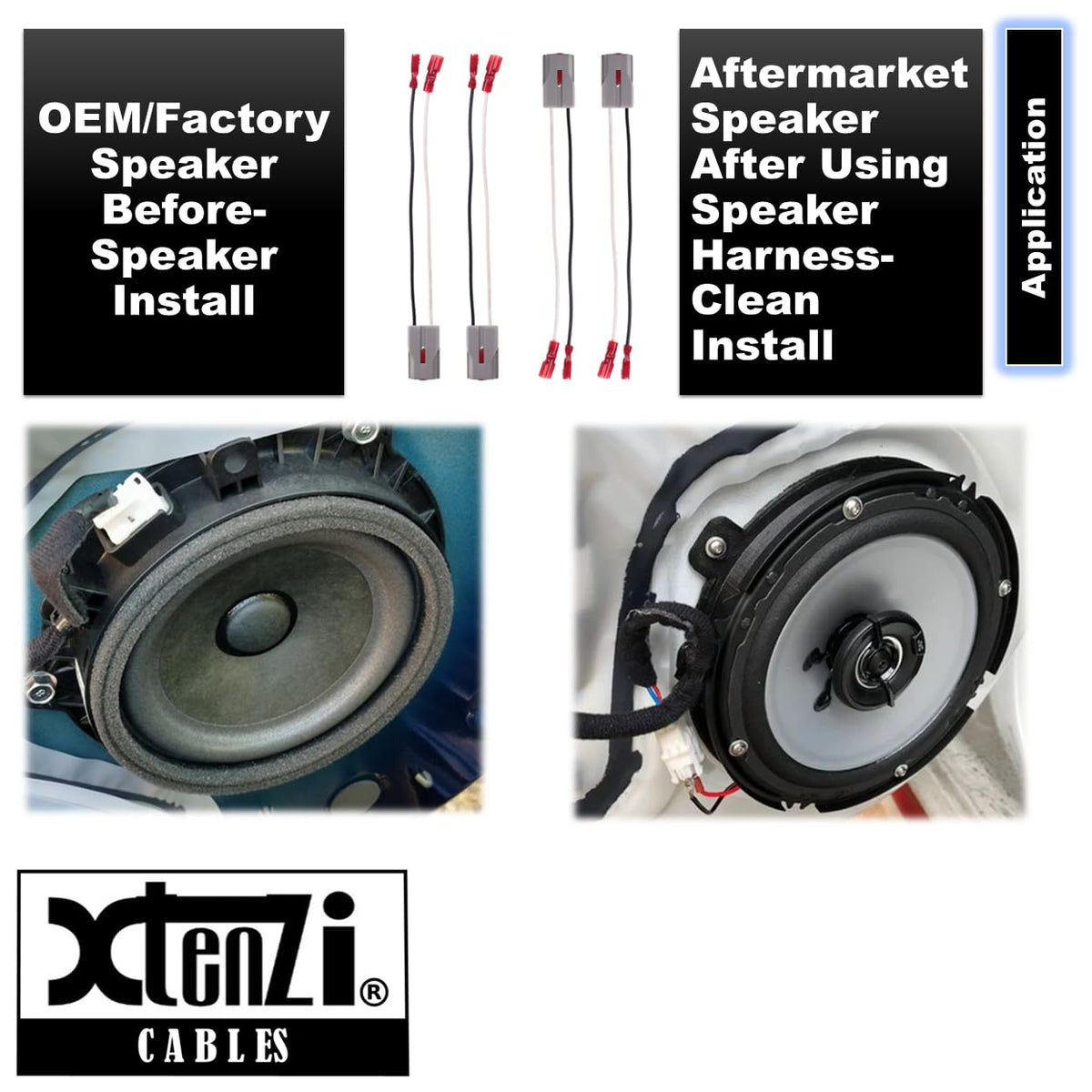 Xtenzi 2 Pair Car Speaker Harness Set Compatible with Ford, Mercury Vehicles