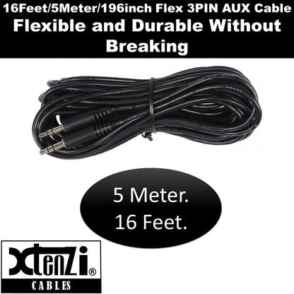 Xtenzi 3Pin Jack AUX Flex Cable Wire Accessory for Bass Remote Knob Compatible with Rockford Fosgate Prime PLC Amplifiers