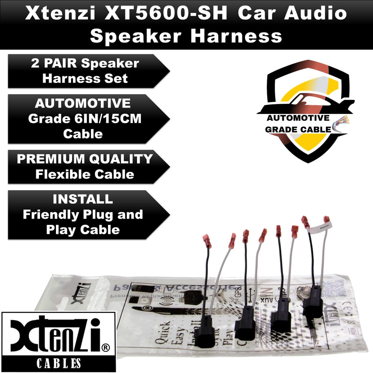 Xtenzi 2 Pair Car Speaker Harness Set Compatible with Ford, Mercury, Mazda Vehicles