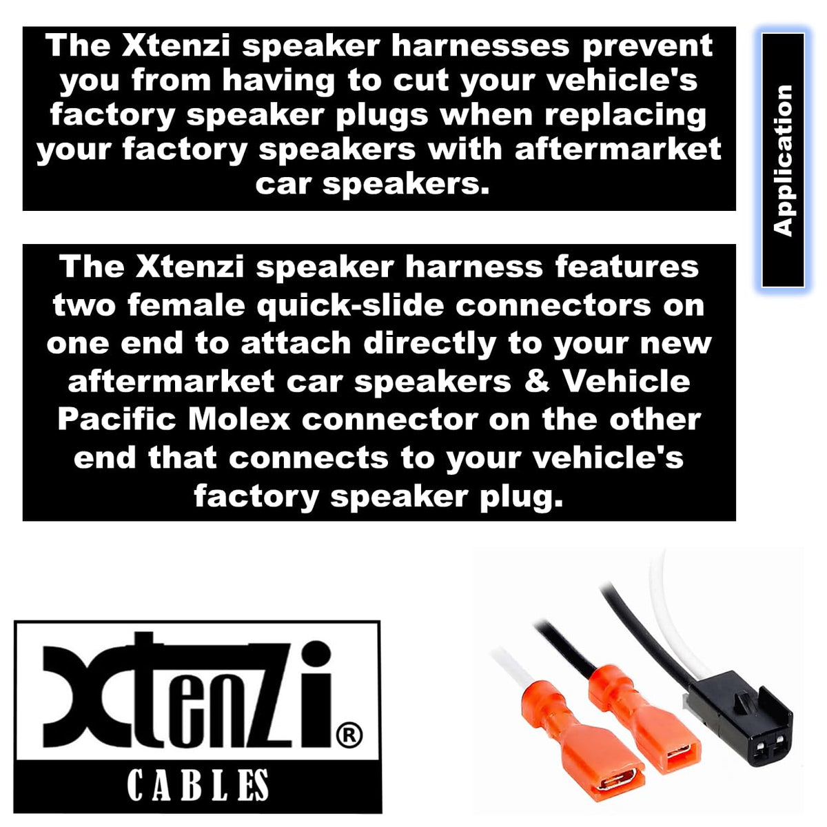 Xtenzi 2 Pair Car Audio Speaker Harness Set Compatible with Jimmy, Astro Vehicles