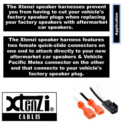 Xtenzi 2 Pair Car Audio Speaker Harness Set Compatible with Jimmy, Astro Vehicles