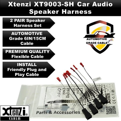 Xtenzi 2 Pair Car Speaker Harness Set Compatible with Audi 1996-2003 Vehicles