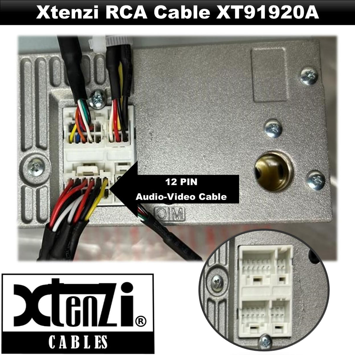 Xtenzi XT91920A RCA Cord Assembly Harness Car Audio Video Compatible with Pioneer DMH160BT, DMH1700NEX, DMH1770NEX, DMHW2700NEX, DMHW2770NEX