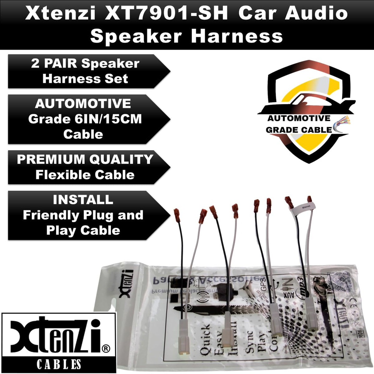 Xtenzi 2 Pair Car Speaker Harness Set Compatible with Mazda 1990-2002 Vehicles