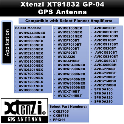 Xtenzi Active GPS Antenna Auto Car Stereo indash Radio Compatible with Pioneer Navigation Receiver – XT91830