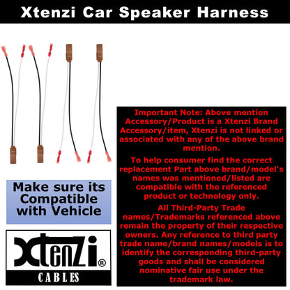 Xtenzi 2 Pair Car Speaker Harness Set Compatible with Nissan 1982-2018 Vehicles