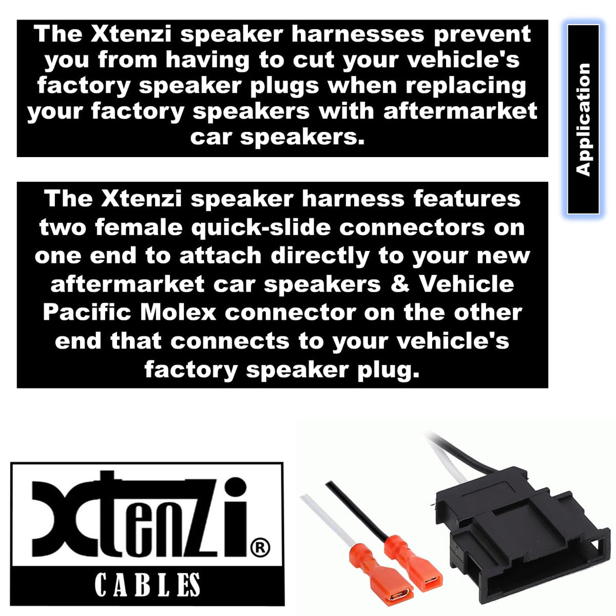 Xtenzi 2 Pair Car Speaker Harness Set Compatible with Volkswagen, Porsche Vehicles