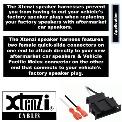 Xtenzi 2 Pair Car Speaker Harness Set Compatible with Volkswagen, Porsche Vehicles