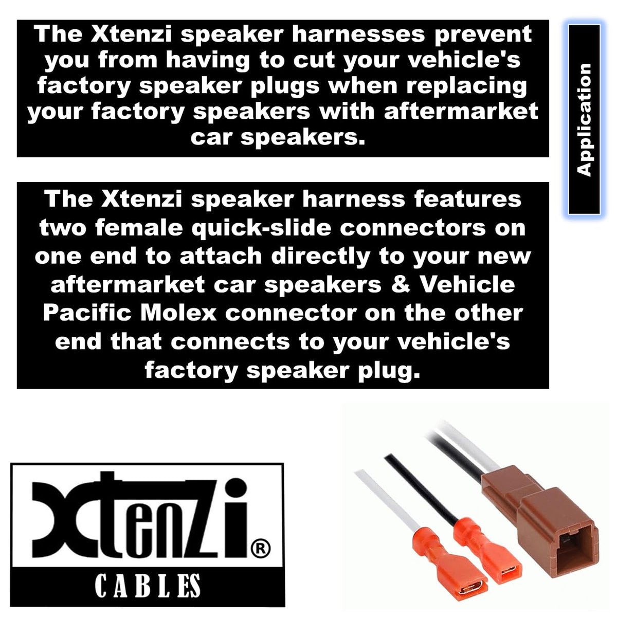 Xtenzi 2 Pair Car Speaker Harness Set Compatible with Nissan 1982-2018 Vehicles
