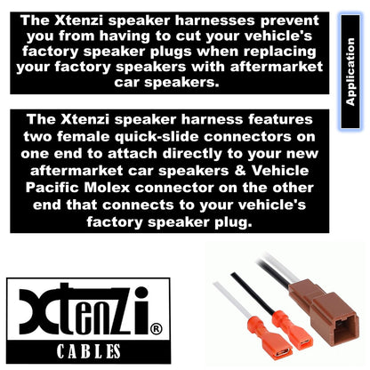 Xtenzi 2 Pair Car Speaker Harness Set Compatible with Nissan 1982-2018 Vehicles