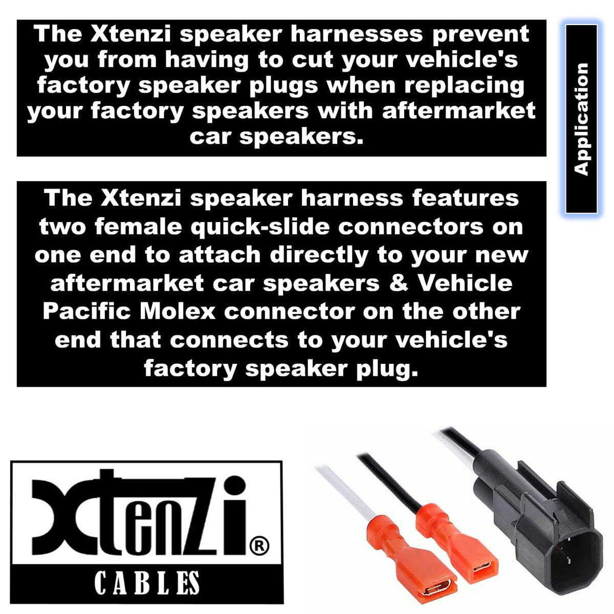 Xtenzi 2 Pair Car Audio Speaker Harness Set Compatible with Chevrolet, GMC Vehicles
