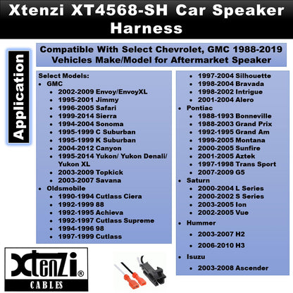 Xtenzi 2 Pair Car Audio Speaker Harness Set Compatible with Chevrolet, GMC, Buick, Cadillac Vehicles
