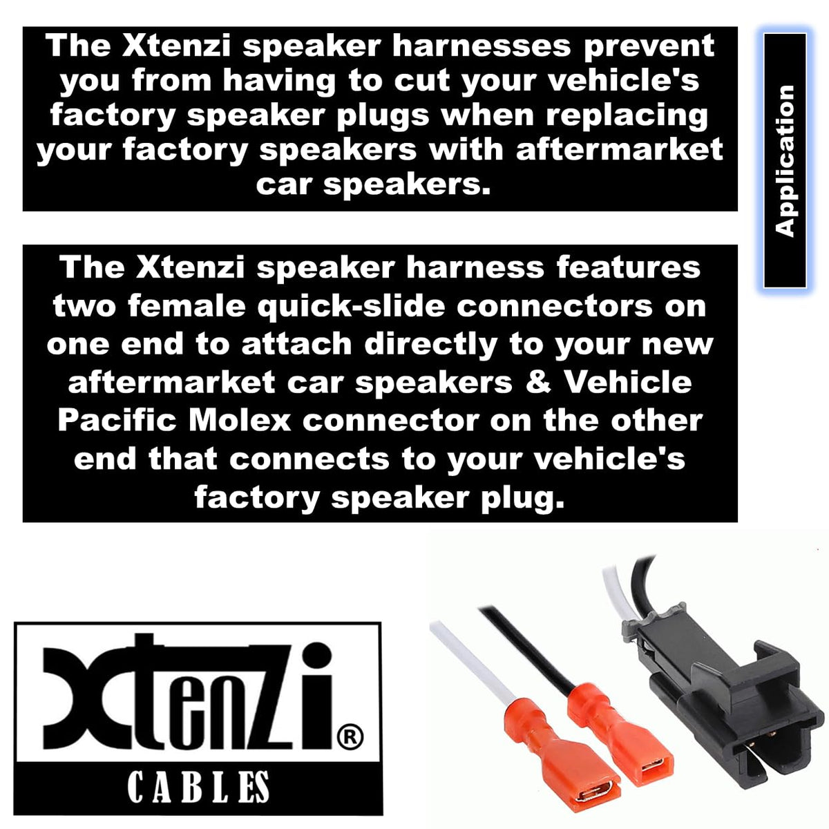 Xtenzi 2 Pair Car Audio Speaker Harness Set Compatible with Chevrolet, GMC, Buick, Cadillac Vehicles