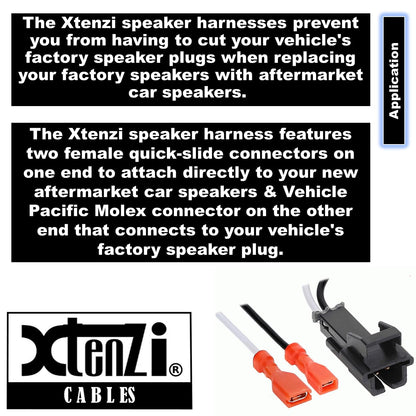 Xtenzi 2 Pair Car Audio Speaker Harness Set Compatible with Chevrolet, GMC, Buick, Cadillac Vehicles