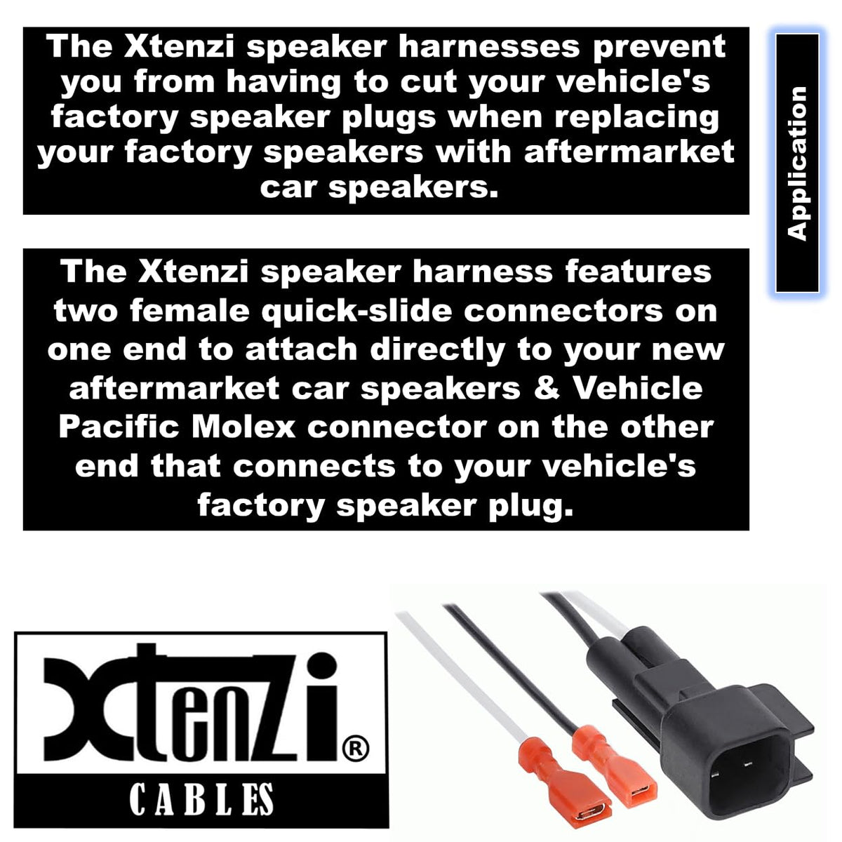 Xtenzi 2 Pair Car Speaker Harness Set Compatible with Ford, GMC, Chevrolet Vehicles