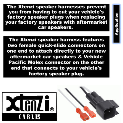 Xtenzi 2 Pair Car Speaker Harness Set Compatible with Ford, GMC, Chevrolet Vehicles