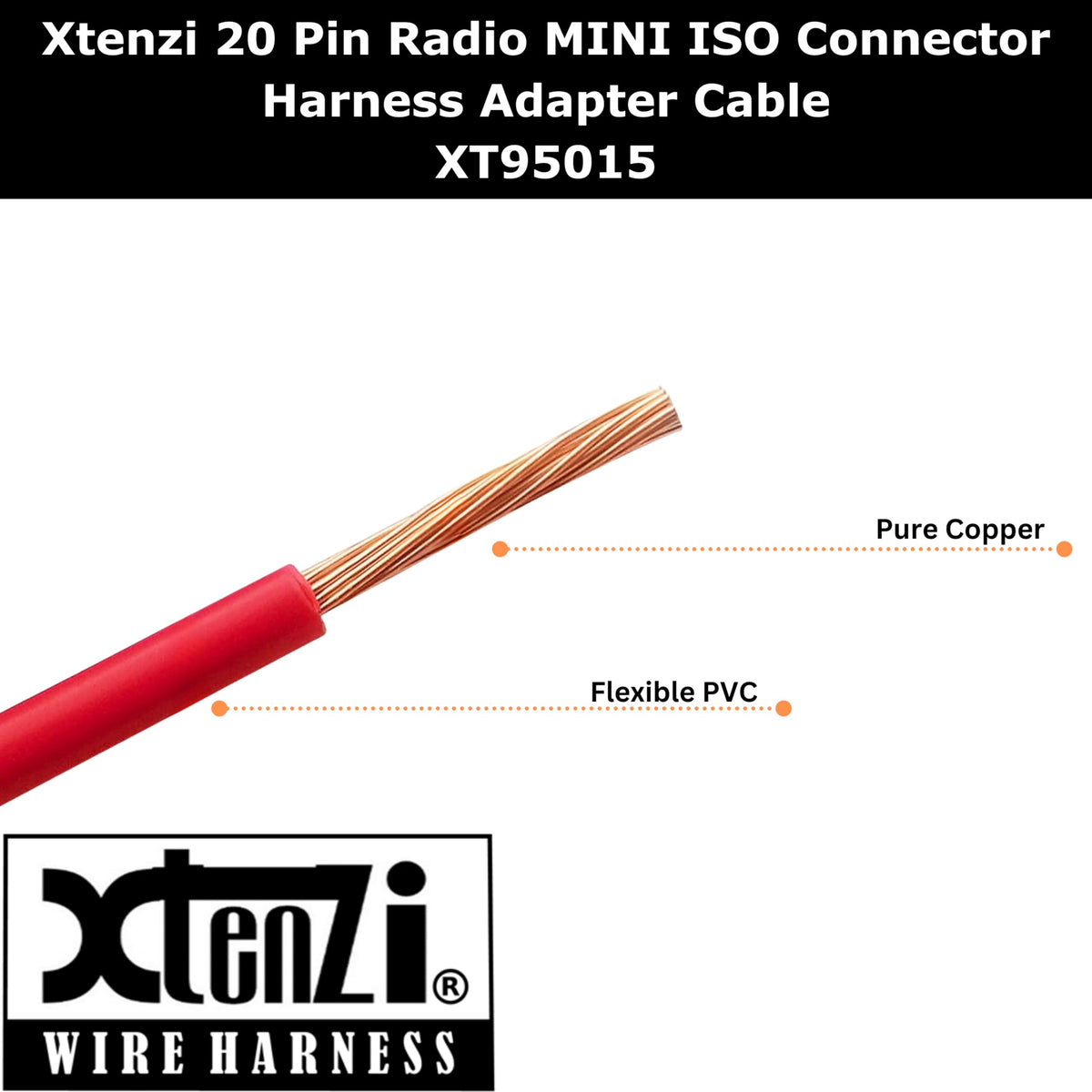 Xtenzi Radio Harness Adapter Cable 20 Pin Mini ISO Connector - XT95015