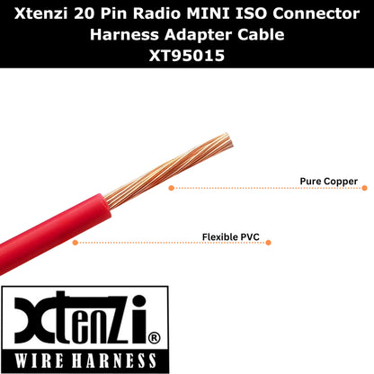 Xtenzi Radio Harness Adapter Cable 20 Pin Mini ISO Connector - XT95015