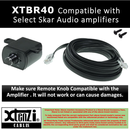 Xtenzi Amplifier Bass Volume Knob Control Remote XTBR40 Compatible with Skar Audio Select Models: SKv2-1500.1D,SKv2-2500.1D,SKv2-3500.1D,SKv2-4500.1D,SK-2500.1D,SK-3500.1D,SK-4500.1D,