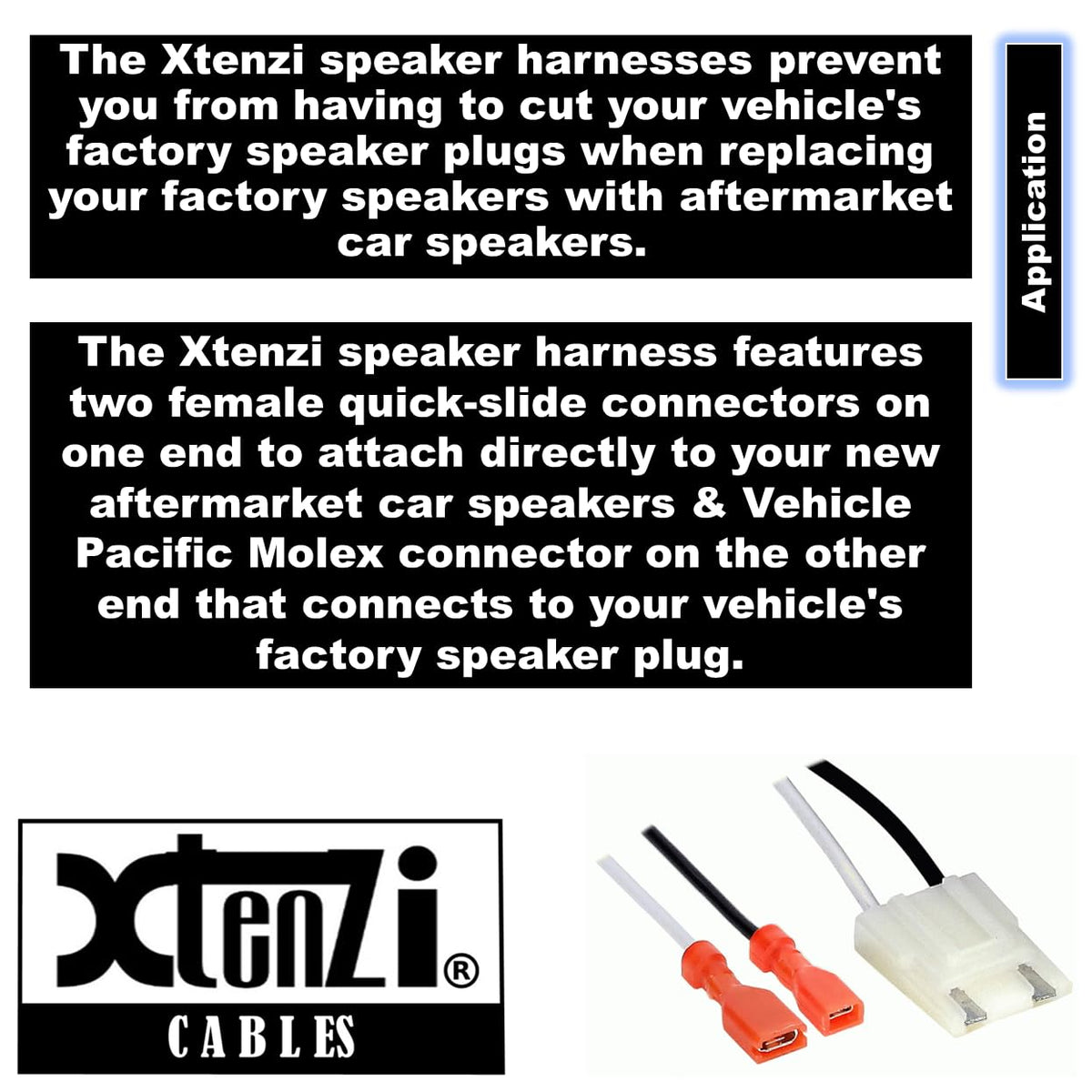 Xtenzi 2 Pair Car Audio Speaker Harness Set Compatible with Jeep, Dodge, Chrysler Vehicles