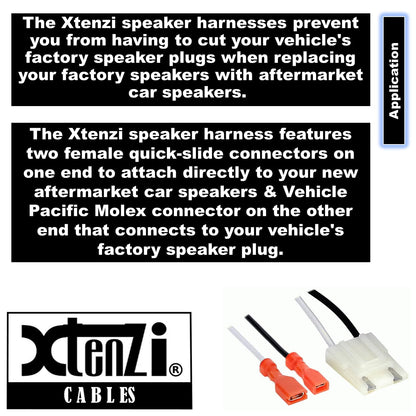 Xtenzi 2 Pair Car Audio Speaker Harness Set Compatible with Jeep, Dodge, Chrysler Vehicles
