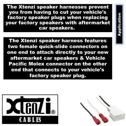 Xtenzi 2 Pair Car Audio Speaker Harness Set Compatible with Toyota, Hyundai, Isuzu Vehicles