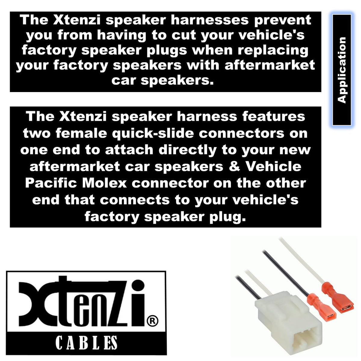 Xtenzi 2 Pair Car Speaker Harness Set Compatible with Chrysler, Dodge, Jeep Vehicles