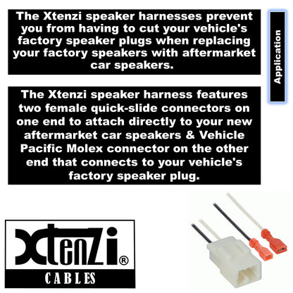 Xtenzi 2 Pair Car Speaker Harness Set Compatible with Chrysler, Dodge, Jeep Vehicles
