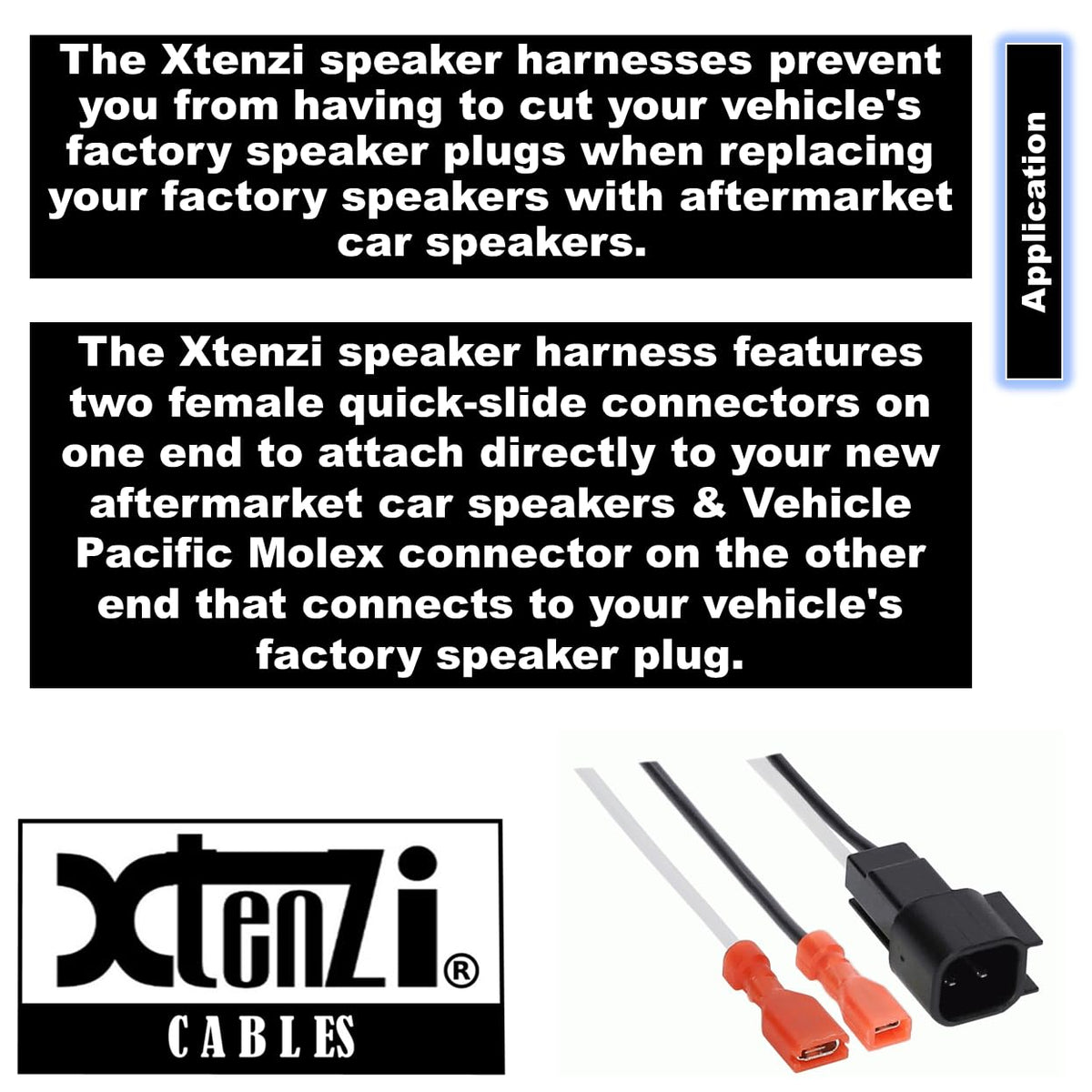 Xtenzi 2 Pair Car Speaker Harness Set Compatible with Ford, Mercury, Mazda Vehicles