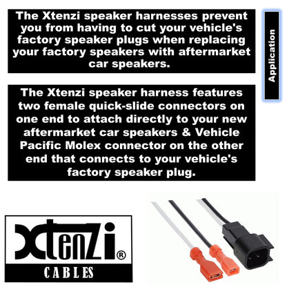 Xtenzi 2 Pair Car Speaker Harness Set Compatible with Ford, Mercury, Mazda Vehicles