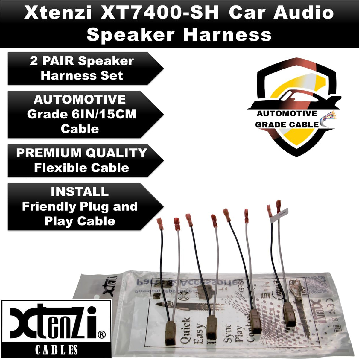 Xtenzi 2 Pair Car Speaker Harness Set Compatible with Nissan 1982-2018 Vehicles