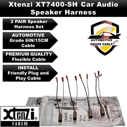 Xtenzi 2 Pair Car Speaker Harness Set Compatible with Nissan 1982-2018 Vehicles