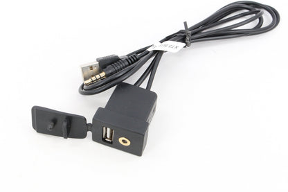 Xtenzi USB and 3.5mm A/V Rectangle Panel Jack Extension Cable Compatible with Select Toyota, Honda Models