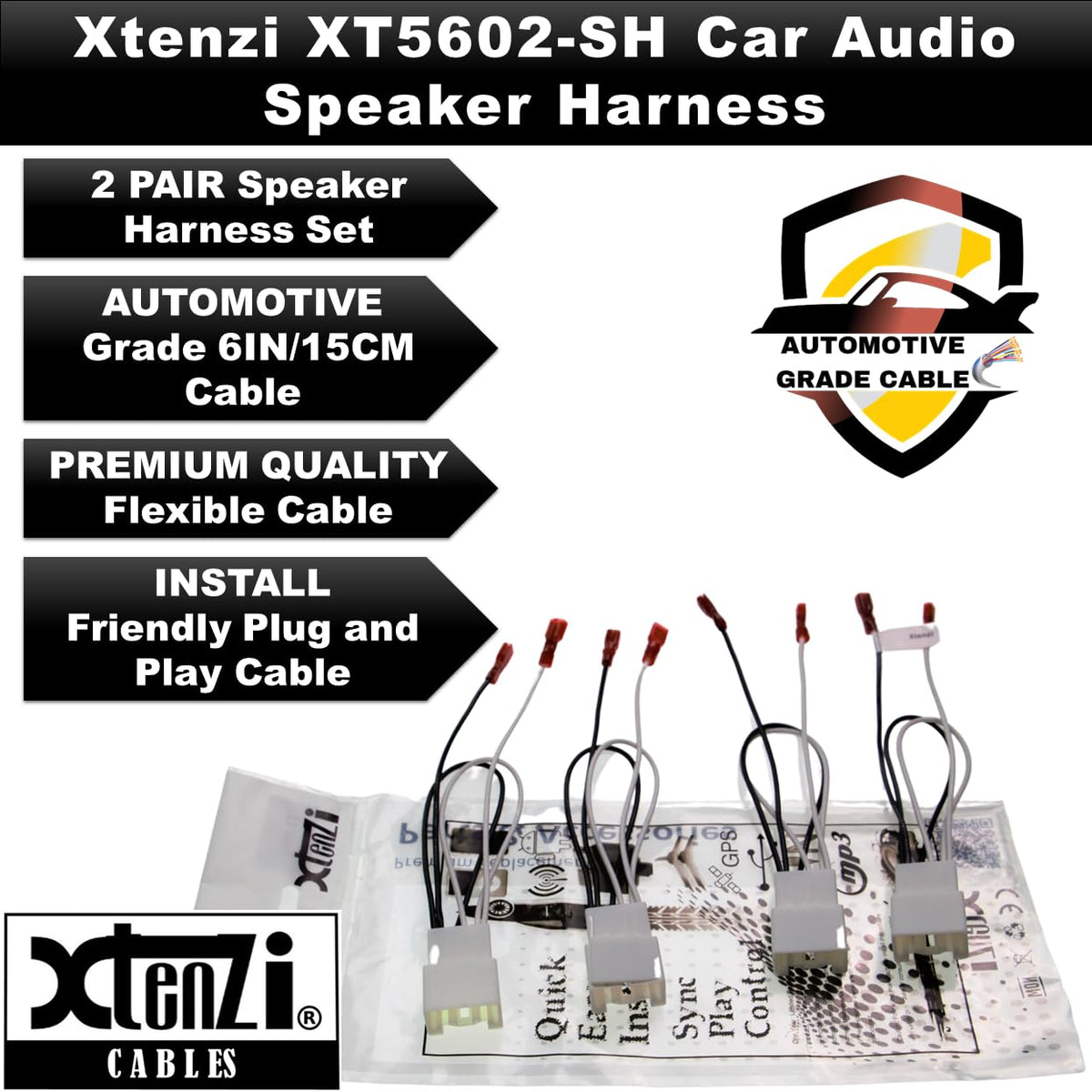 Xtenzi 2 Pair Car Speaker Harness Set Compatible with Ford and Mazda Vehicles