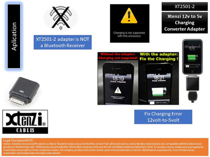Xtenzi Aftermarket Replacement 12V to 5V Charging Converter Adapter Compatible with Select iPod's