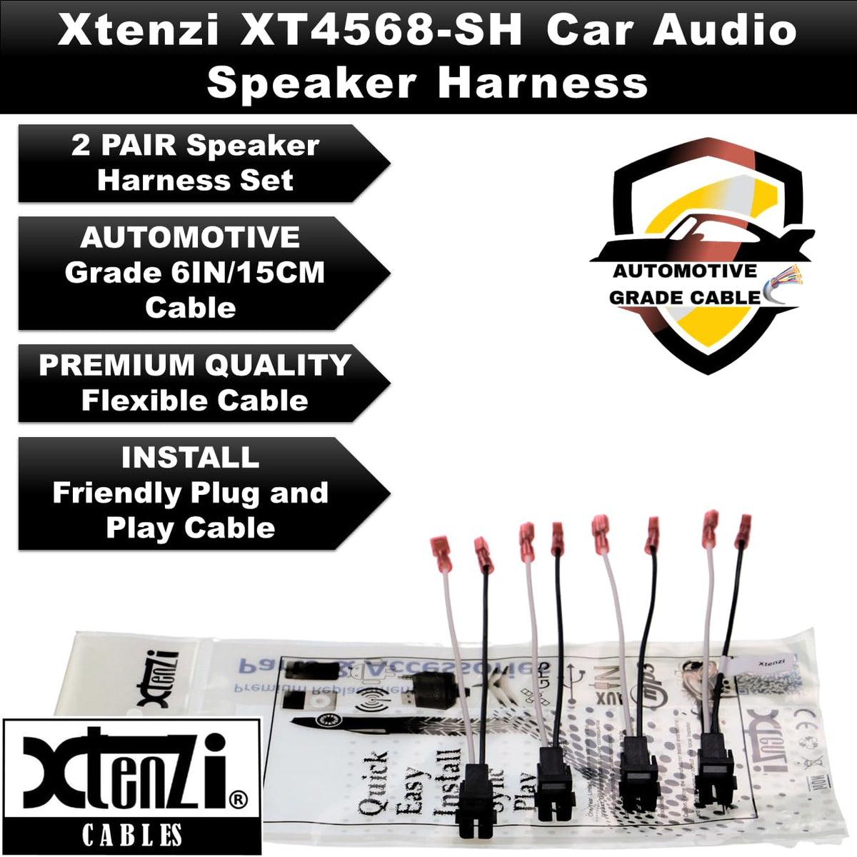 Xtenzi 2 Pair Car Audio Speaker Harness Set Compatible with Chevrolet, GMC, Buick, Cadillac Vehicles