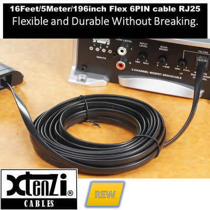 Xtenzi 6Pin Flex Cable XTFC Wire Accessory XT91672 for Amp Remote Bass Knob Compatible with JBL BassPro SL Micro Nano Amplifiers