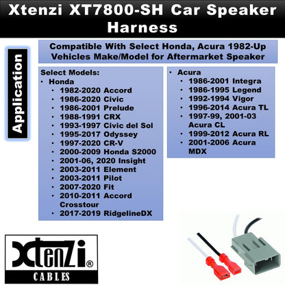 Xtenzi 2 Pair Car Speaker Harness Set Compatible with Honda, Acura Vehicles