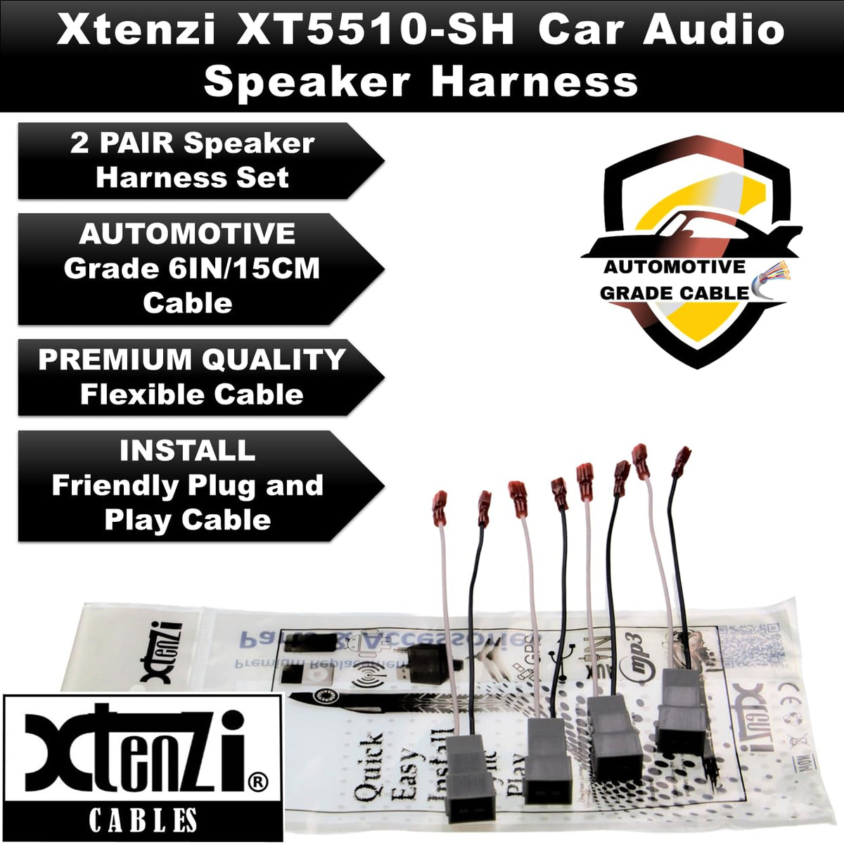 Xtenzi 2 Pair Car Speaker Harness Set Compatible with Ford, Mercury, Chrysler Vehicles