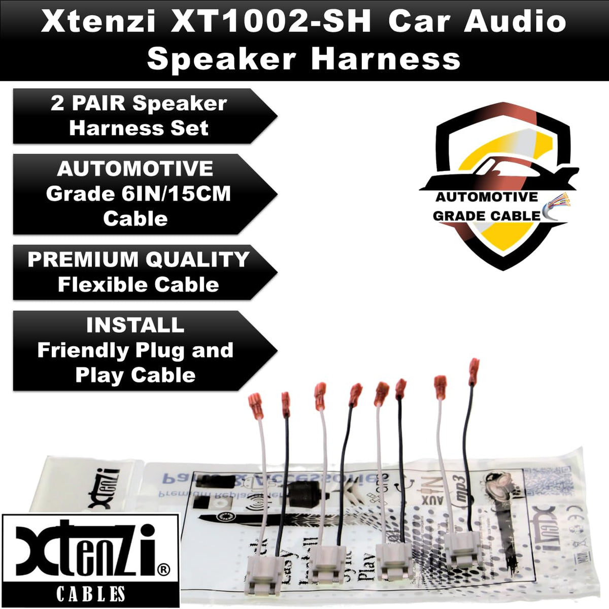 Xtenzi 2 Pair Car Audio Speaker Harness Set Compatible with Jeep, Dodge, Chrysler Vehicles