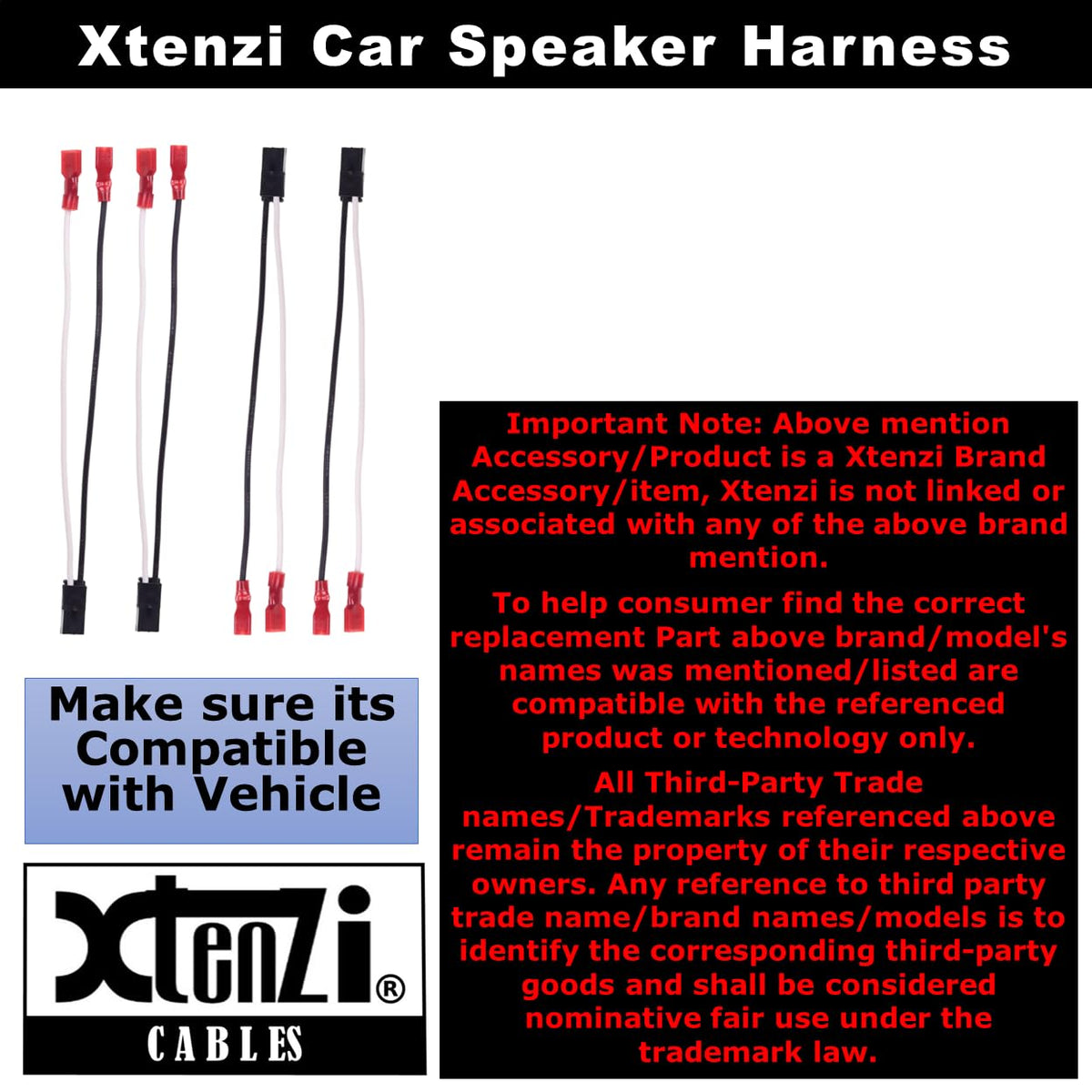 Xtenzi 2 Pair Car Audio Speaker Harness Set Compatible with Jimmy, Astro Vehicles