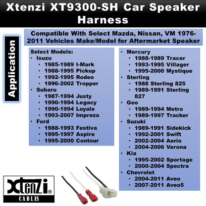 Xtenzi 2 Pair Car Audio Speaker Harness Set Compatible with Mazda, Nissan, VM Vehicles