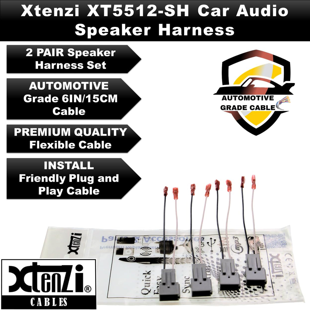 Xtenzi 2 Pair Car Speaker Harness Set Compatible with Ford, Mercury, Mazda Vehicles