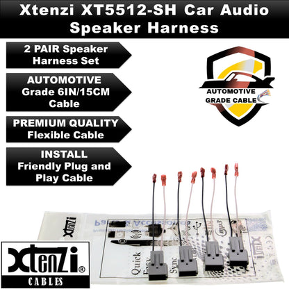 Xtenzi 2 Pair Car Speaker Harness Set Compatible with Ford, Mercury, Mazda Vehicles