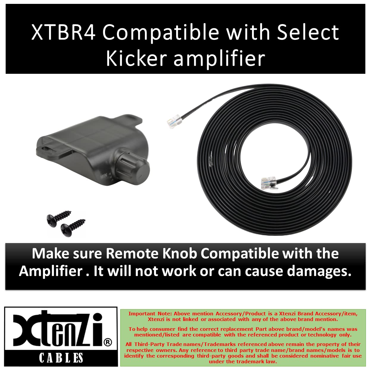 Xtenzi Amplifier Replacement Bass Knob Control Remote XTBR4