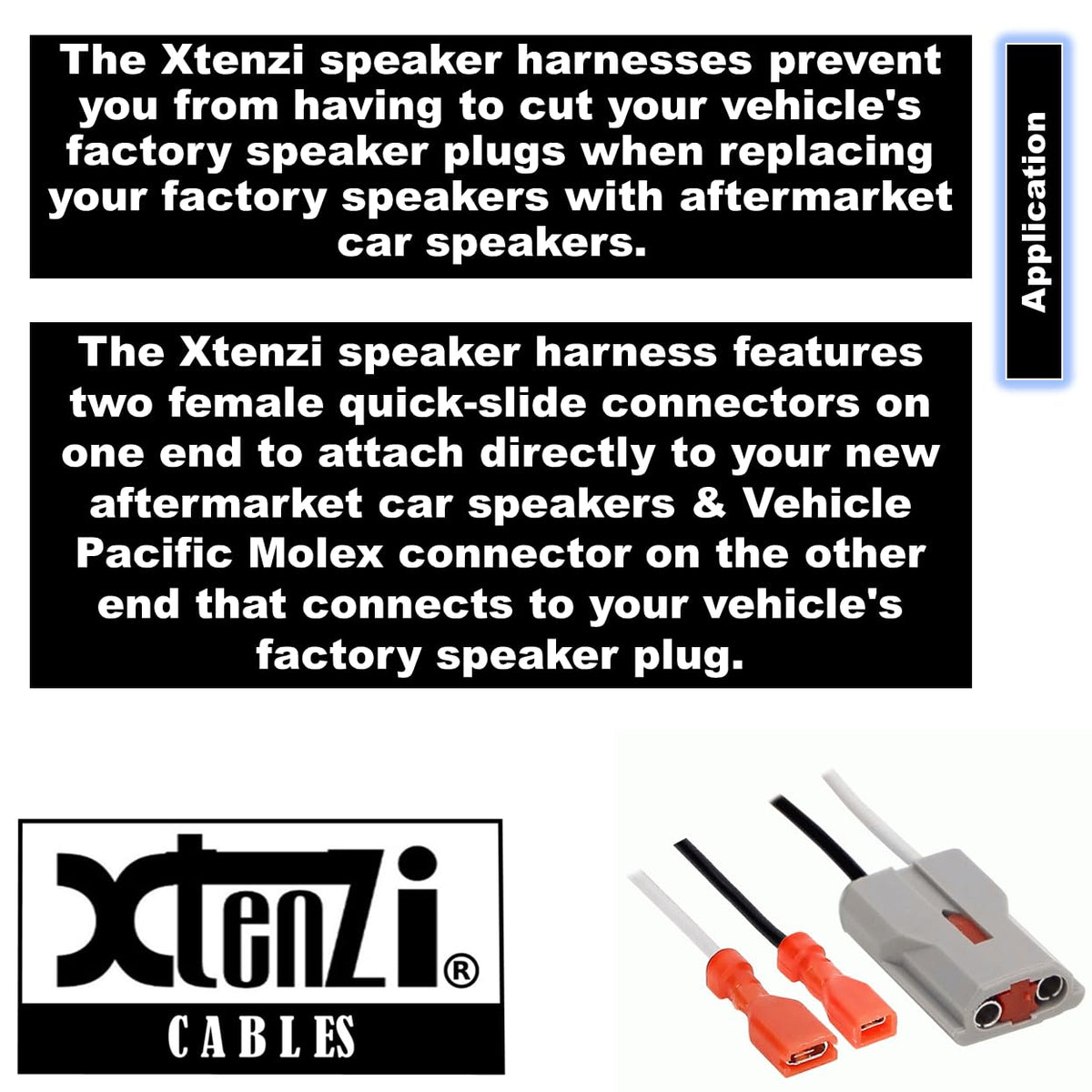 Xtenzi 2 Pair Car Speaker Harness Set Compatible with Ford, Mercury Vehicles