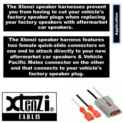 Xtenzi 2 Pair Car Speaker Harness Set Compatible with Ford, Mercury Vehicles