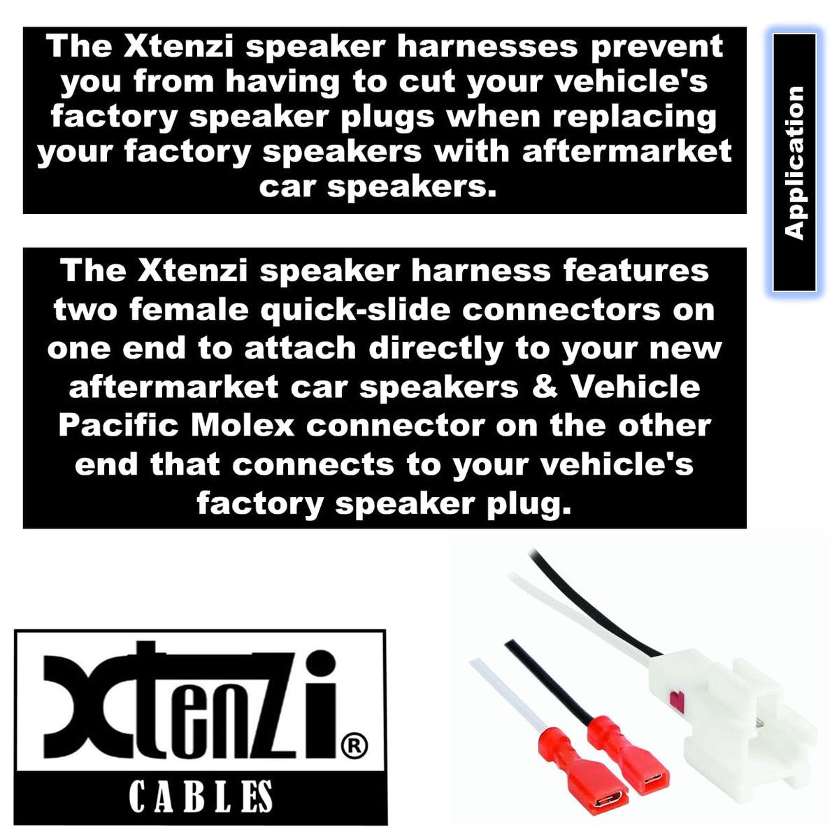 Xtenzi 2 Pair Car Speaker Harness Set Compatible with Chevrolet, Hyundai, Kia Vehicles