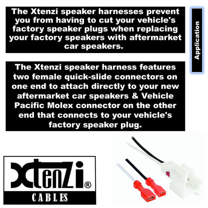 Xtenzi 2 Pair Car Speaker Harness Set Compatible with Chevrolet, Hyundai, Kia Vehicles