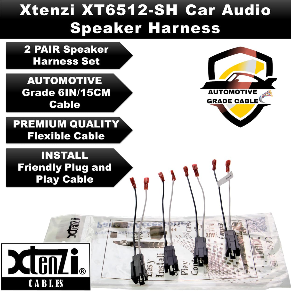 Xtenzi 2 Pair Car Speaker Harness Set Compatible with Chrysler, Dodge, Jeep Vehicles
